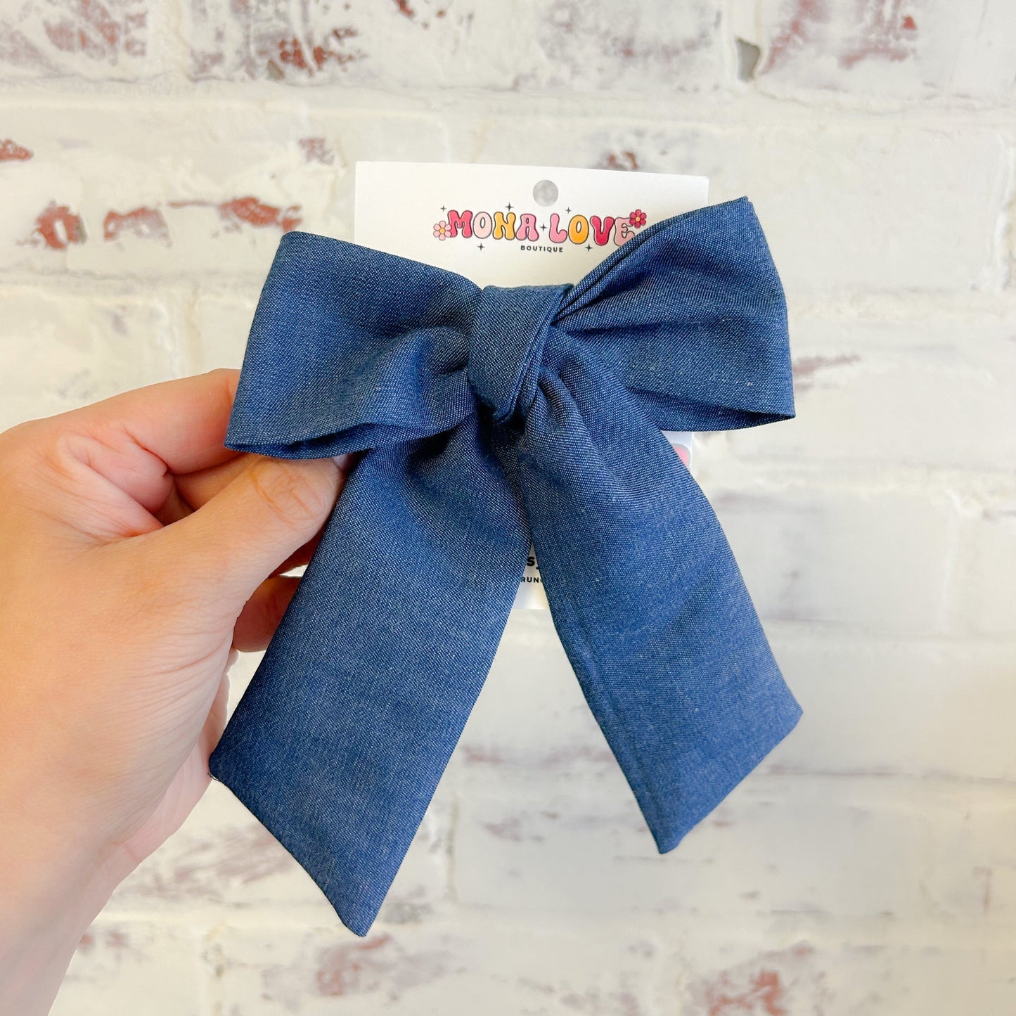 Denim Hair Bow