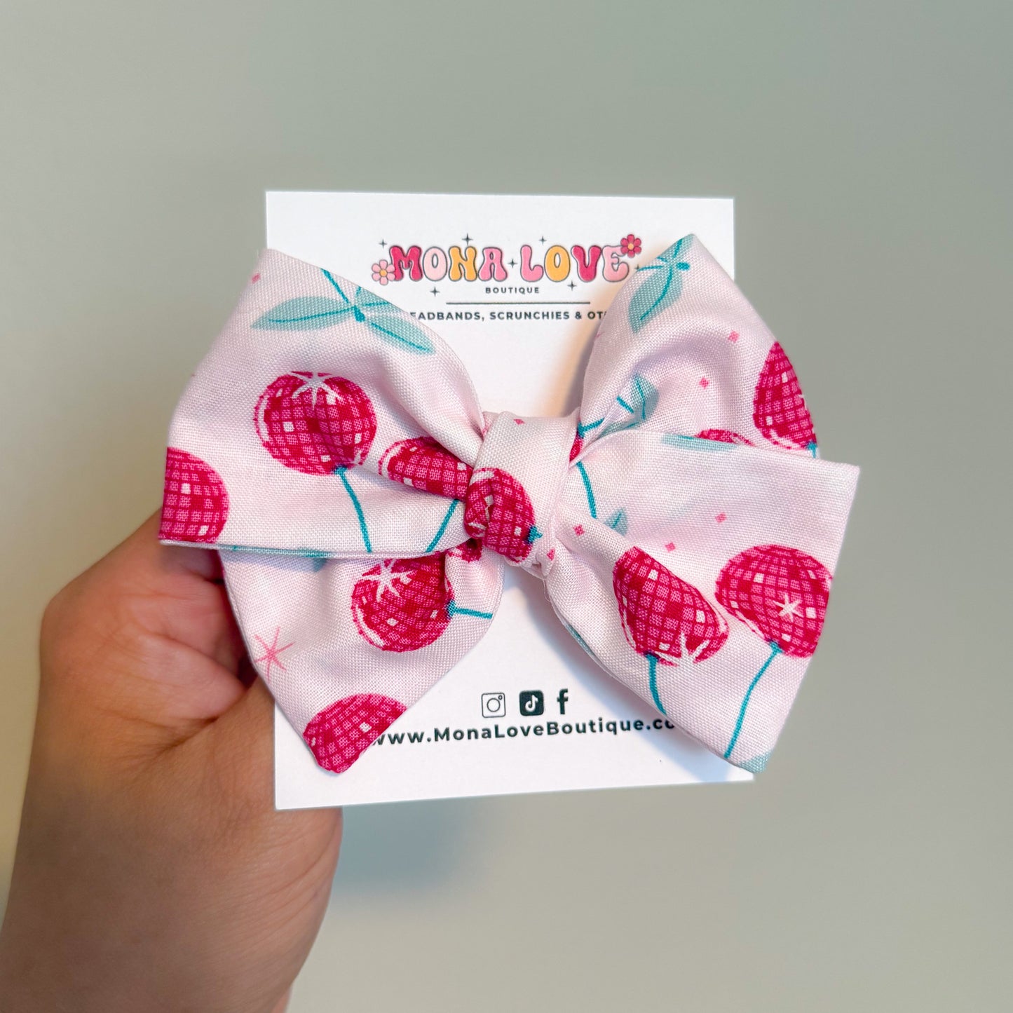 Disco Cherry Hair Bow