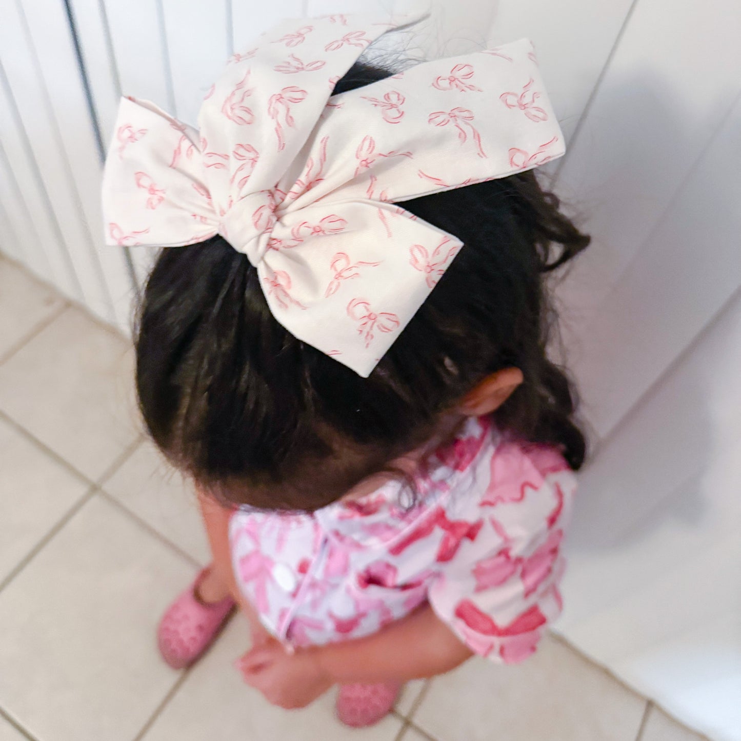 Pink Bows Hair Bow, Pink Coquette Hair Bow