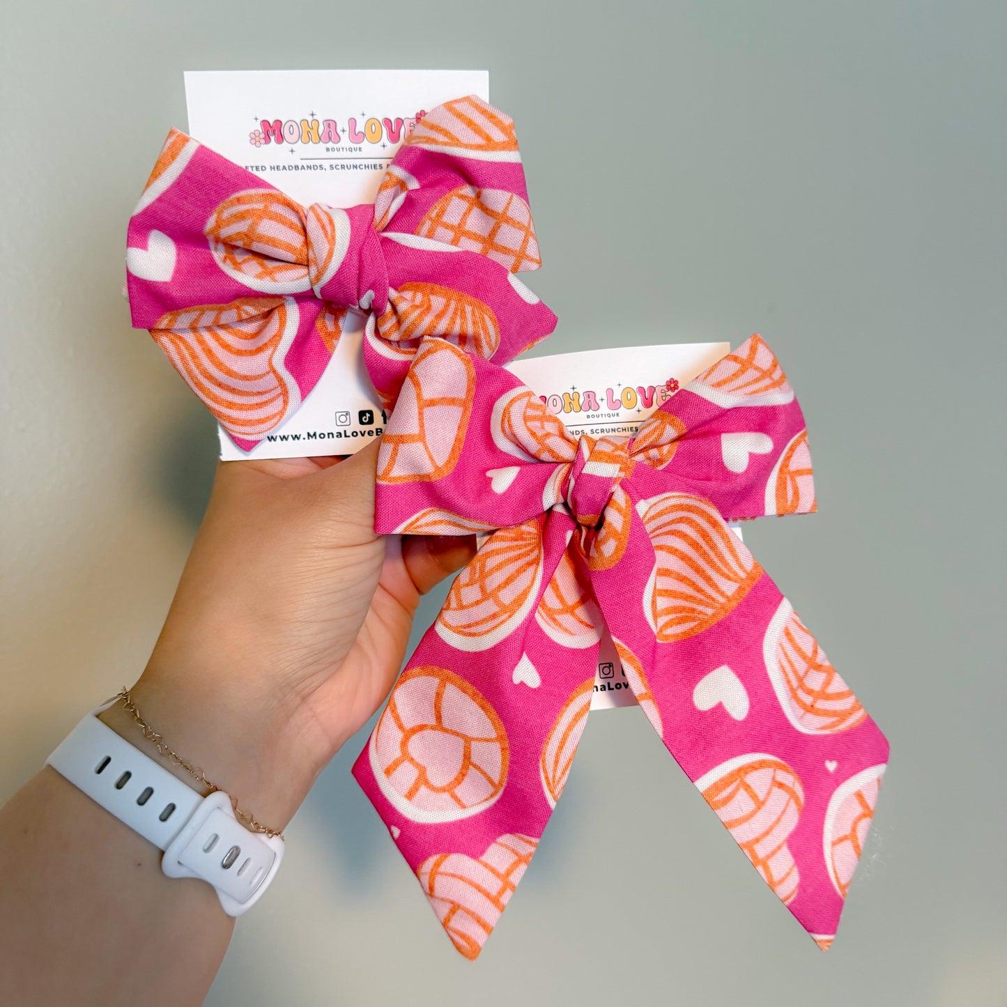 Pink Concha Hair Bow