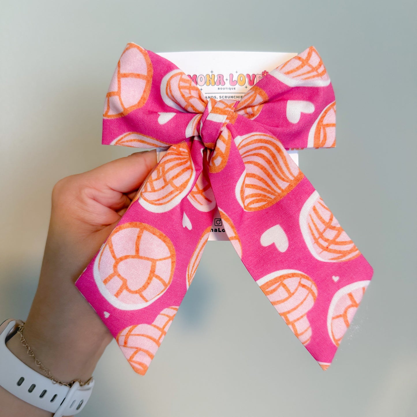 Pink Concha Hair Bow