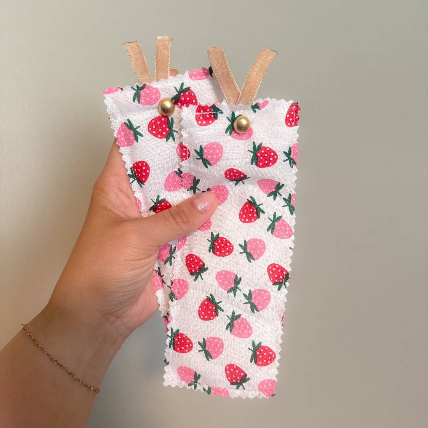 Strawberry Bookmark, Fabric Bookmarks