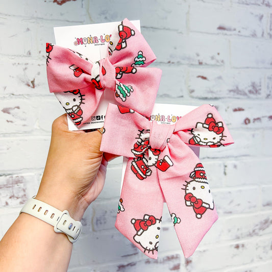 Christmas Hello Kitty Hair Bow