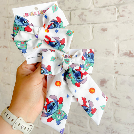 Christmas Stitch Hair Bow