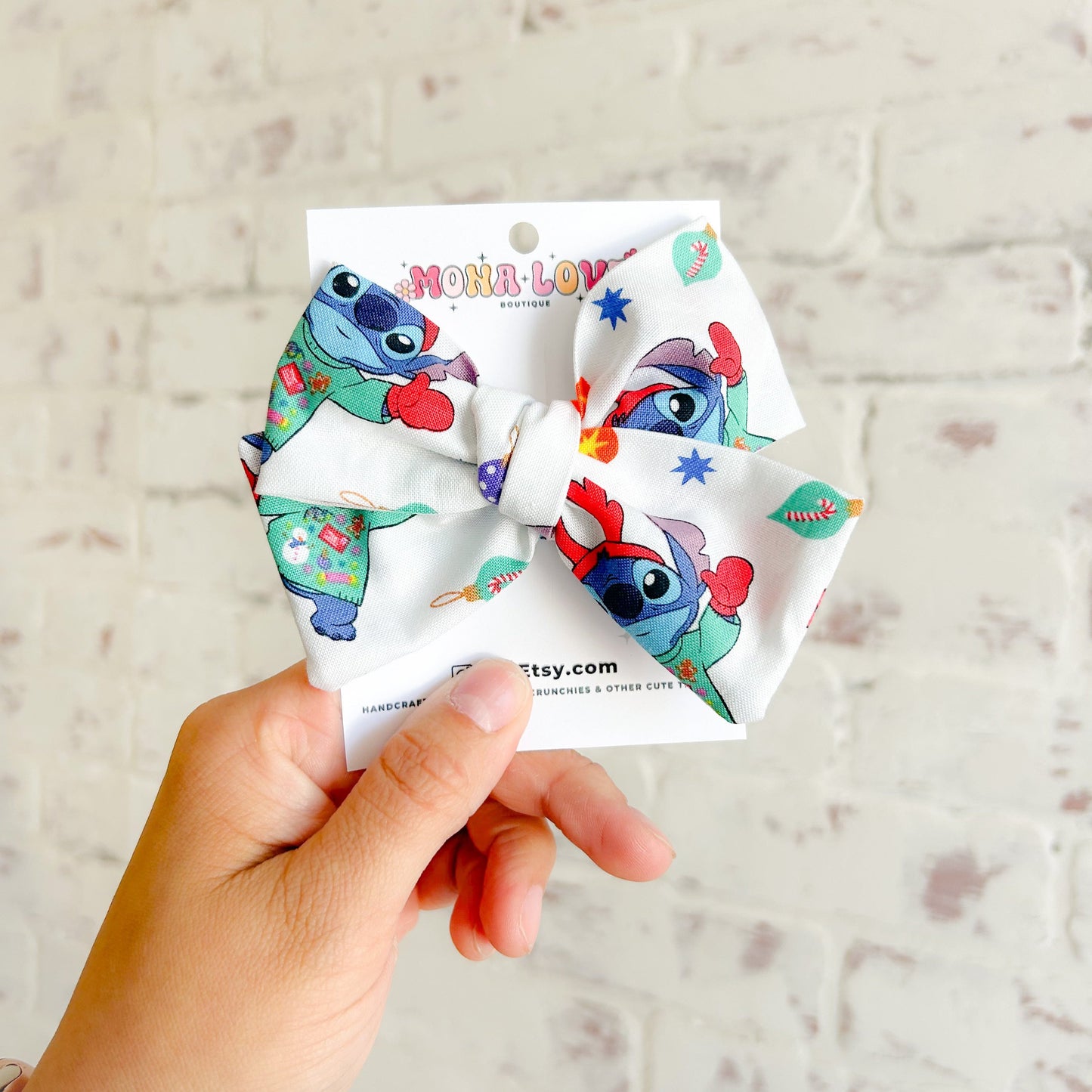 Christmas Stitch Hair Bow