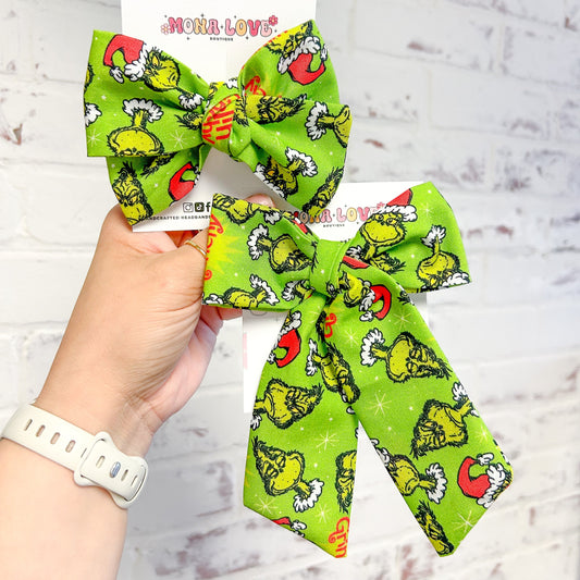 Merry Grinchmas Hair Bow