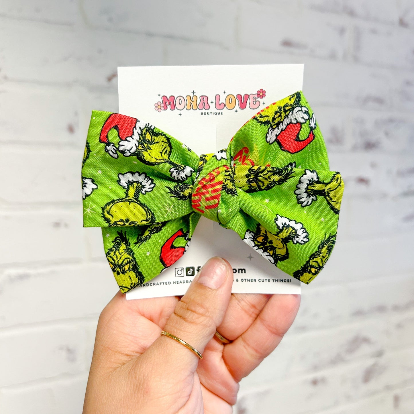 Merry Grinchmas Hair Bow