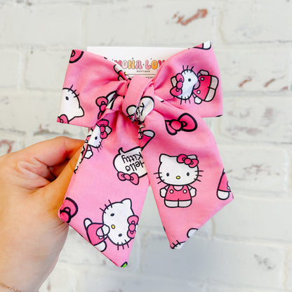 Pink Hello Kitty Hair Bow